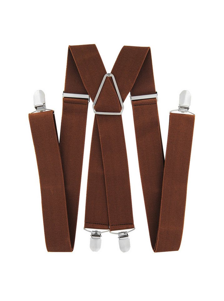 axy Hosenträger Herren Hosenträger 4 Stabile Clips X-Form 3,5cm Breit verstellbar und elastisch 120cm Lang von axy