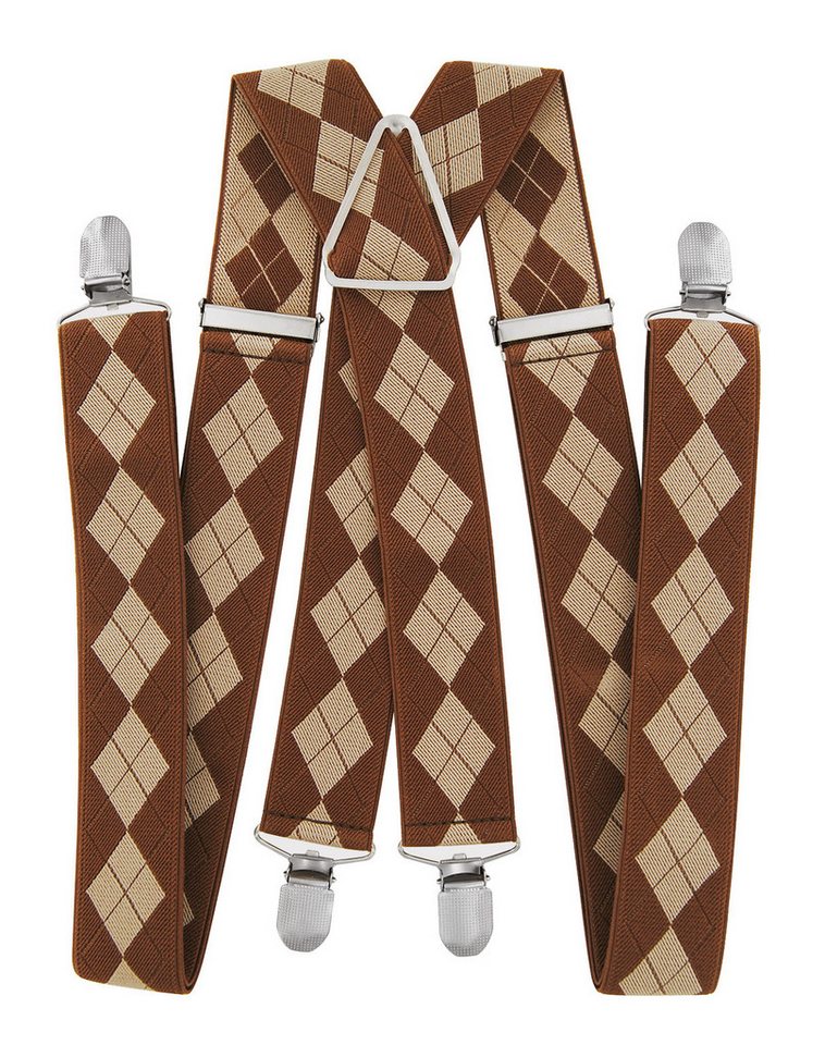 axy Hosenträger Herren Hosenträger 4 Stabile Clips X-Form 3,5cm Breit verstellbar und elastisch 120cm Lang von axy