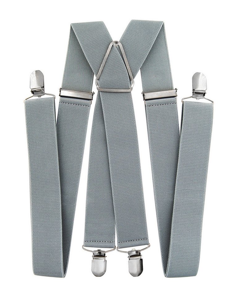 axy Hosenträger Herren Hosenträger 4 Stabile Clips X-Form 3,5cm Breit verstellbar und elastisch 120cm Lang von axy