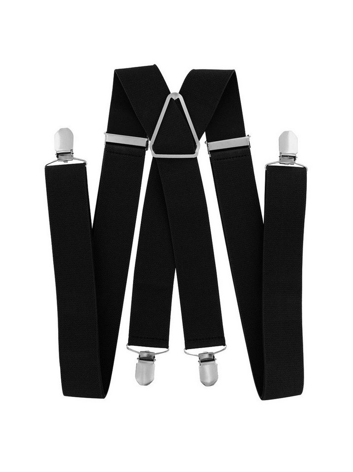 axy Hosenträger Herren Hosenträger 4 Stabile Clips X-Form 3,5cm Breit verstellbar und elastisch 120cm Lang von axy