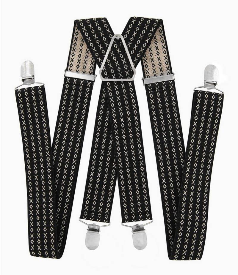 axy Hosenträger Herren Hosenträger 4 Stabile Clips X-Form 3,5cm Breit verstellbar und elastisch 120cm Lang von axy