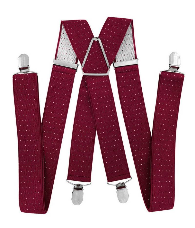 axy Hosenträger Herren Hosenträger mit Punkten 4 Stabile Clips X-Form 3,5cm Breit verstellbar und elastisch 120cm Lang von axy