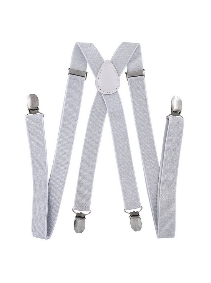 axy Hosenträger Herren Hosenträger mit Glitzerfäden 4 Stabile Clips X-Form 2,5cm Breit verstellbar und elastisch 120cm Lang von axy