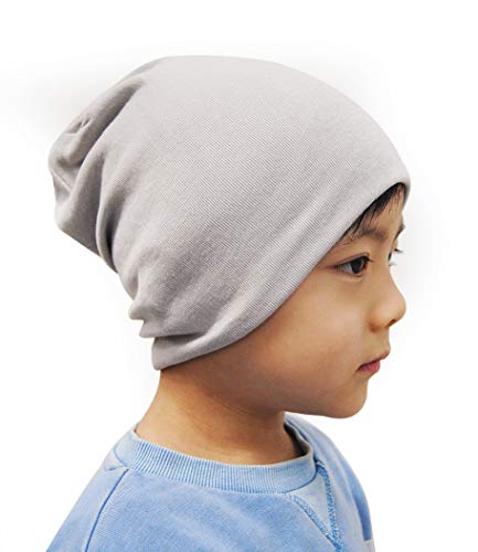 axy Kinder Slouch Beanie Long Mütze 1-5 Jahre alt Jungen Mädchen Kleinkind Unisex Unifarbe KIMU1 (01 Grau) von axy