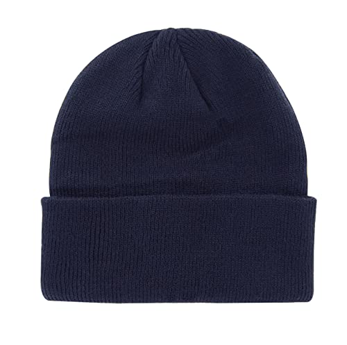 axy Kinder Winter Beanie Strickmütze mit breiter Krempe für Jungs und Mädchen von 1-6 Jahren, Kindermütze Jungen Kleinkind (Navyblau) von axy