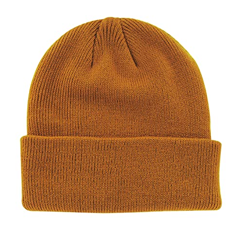 axy Kinder Winter Beanie Strickmütze mit breiter Krempe für Jungs und Mädchen von 1-6 Jahren, Kindermütze Jungen Kleinkind (Orangebraun) von axy