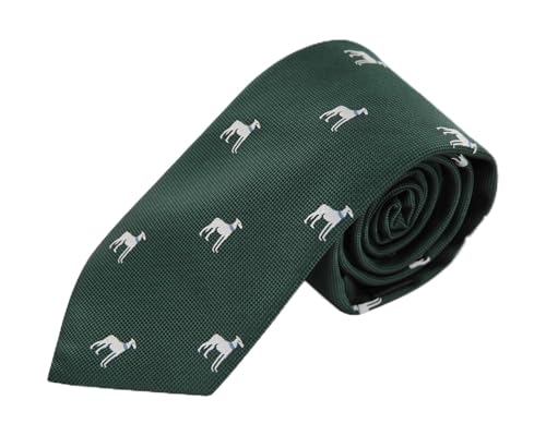 axy Krawatte für Herren mit Geschenkbox Krawatten 7,5 cm breite in verschiedenen Motiv HK3 (Große Hunde - Grün) von axy