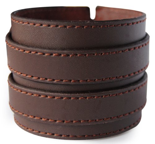 axy LAB1-13 LEDERARMBAND BREIT Serie! ECHT Leder Armband Leather Bracelet! Surferarmband Herren Schmuck (Braun/Brown) von axy