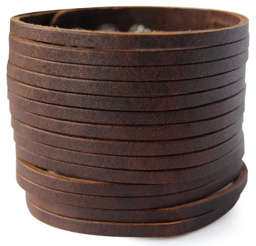 axy LAB1-9 LEDERARMBAND BREIT Serie! ECHT Leder Armband Leather Bracelet! Surferarmband Herren (Braun/Brown) von axy
