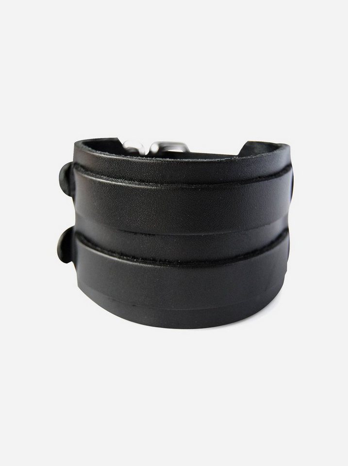 axy Lederarmband Herrenarmband Breite Leder Armband, aus Echtleder, Dual-Gürtelschnallen (Doppelverschluss) von axy