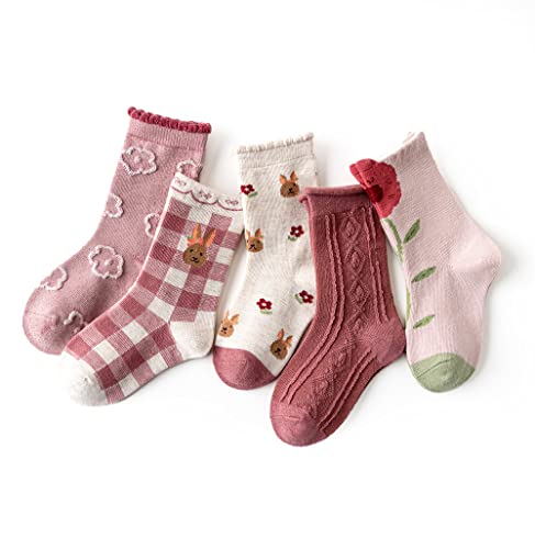 axy Mädchen Kinder Bunte Strümpfe Socken-5er (5er Pack) (DE/NL/SE/PL, Numerisch, 23, 26, Sortiert 2) von axy