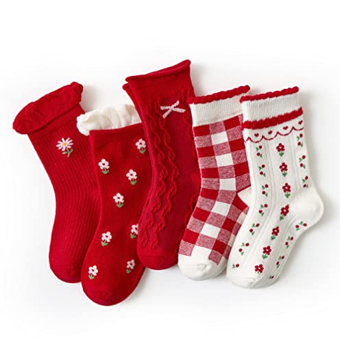 axy Mädchen Kinder Bunte Strümpfe Socken-5er (5er Pack) (DE/NL/SE/PL, Numerisch, 23, 26, Sortiert 1) von axy