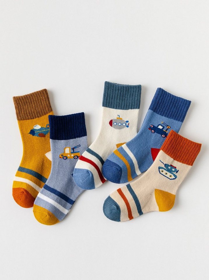 axy Socken axy Kinder Jungen Socken 5 Paar Multipack (Set, 5er-Pack, 5 Paar) Geschenke Bunte Weich Neuheit Kindersocken von axy