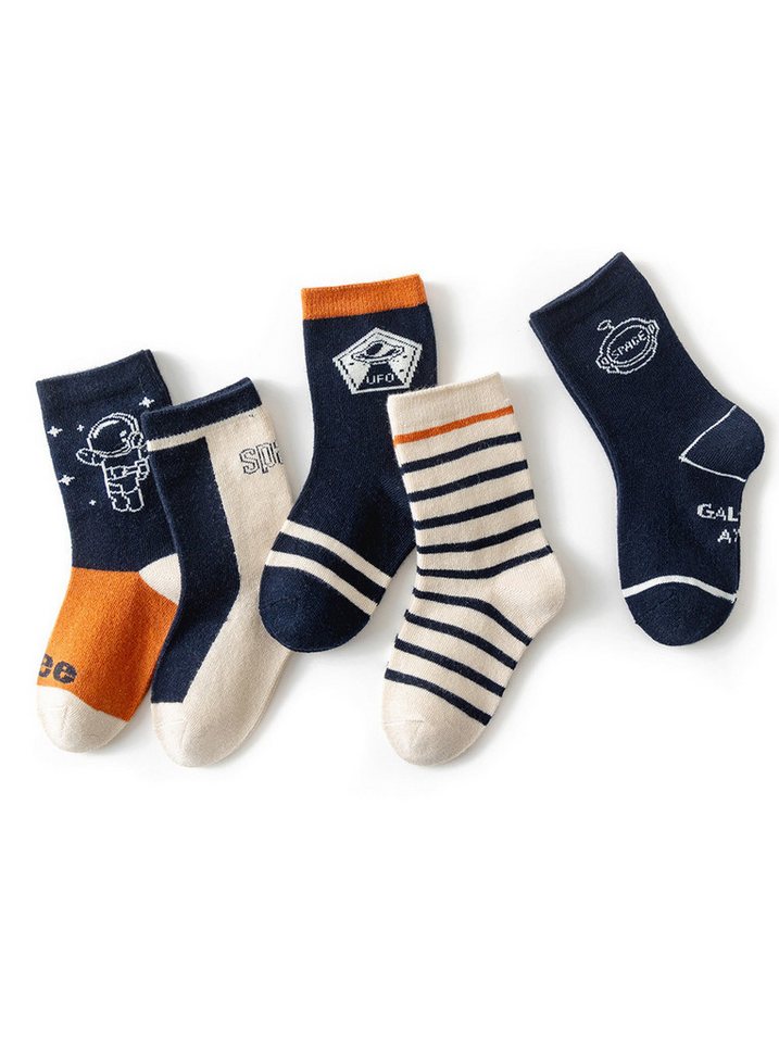 axy Socken axy Kinder Jungen Socken 5 Paar Multipack (Set, 5er-Pack, 5 Paar) Junge Geschenke Bunte Weich Neuheit Kindersocken von axy