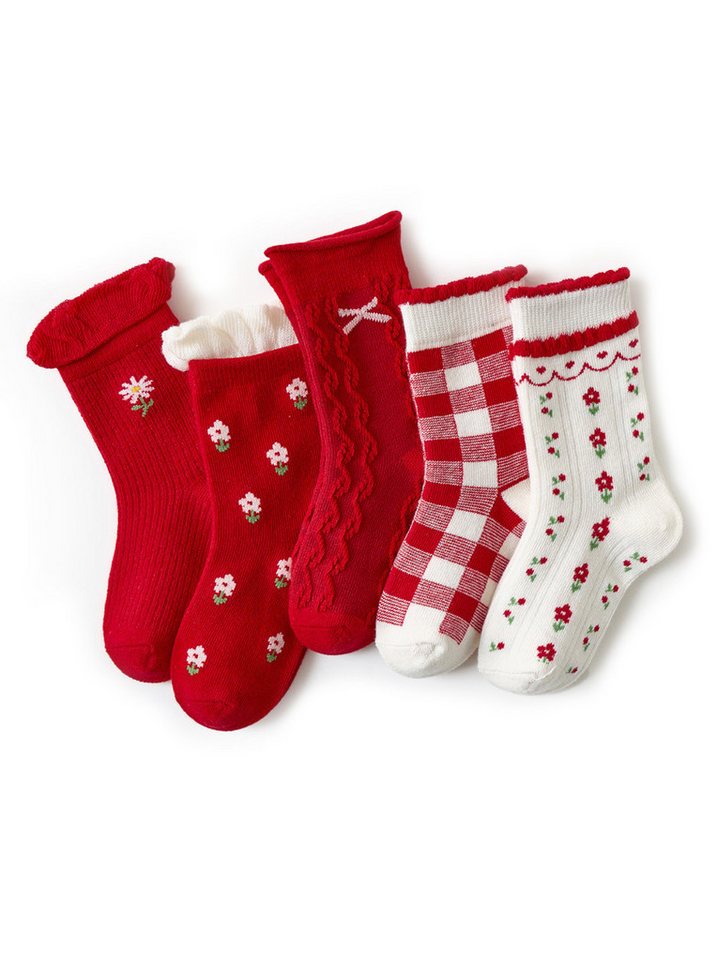 axy Socken axy Kinder Socken 5 Paar Multipack Mädchen Strümpfe (Set, 5er-Pack, 5 Paar) Geschenke Bunte Weich Neuheit Kindersocken von axy