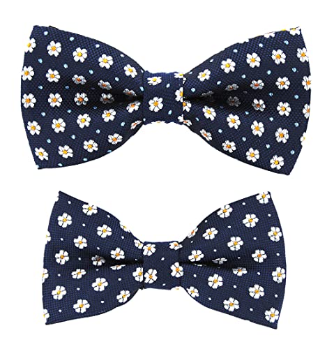 axy Vater-Sohn Partnerlook Fliege Schleife, bereits gebunden, Konfirmation verstellbar in verschiedenen Farben FLIP1 (Bunt Nr.5) von axy