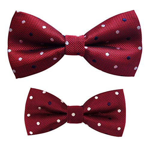 axy Vater-Sohn Partnerlook Fliege Schleife, bereits gebunden, Konfirmation verstellbar in verschiedenen Farben FLIP1 (Bunt Nr.7) von axy