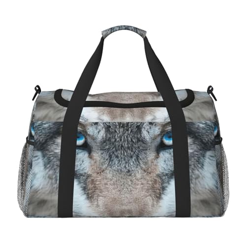 Blue Eyes Wolf 1 Print Large Capacity Hand Carry Bag for Women Foldable Carry On Tote for Airplane Travel Blue Eyes Wolf 1 Print Large Capacity Hand Carry Bag for Women Foldable Carry On Tote for Airplane Travel von axzttupy