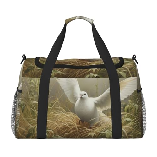 Grass and Dove 2 Print Large Capacity Hand Carry Bag for Women Foldable Carry On Tote for Airplane Travel von axzttupy