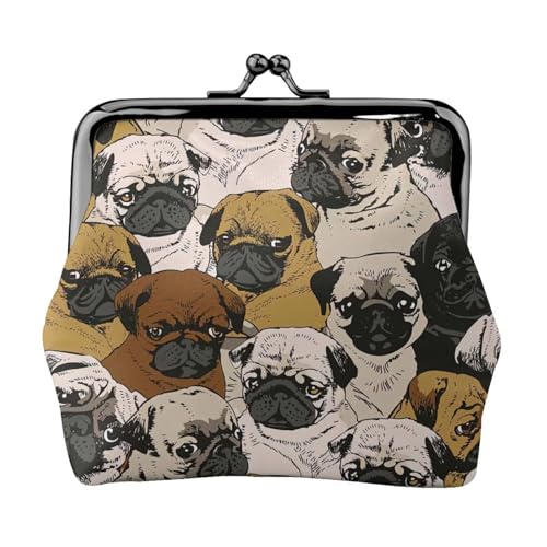 Imagen De Pug Kompakte Münzgeldbörse Exquisite Kuss-Lock-Geldbörse Niedliche Mini-Tasche Münzen Karten Geldbörse von axzttupy