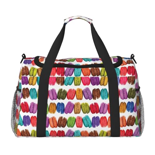Macaron Biscuit Flavored Pastries Print Large Capacity Hand Carry Bag for Women Foldable Carry On Tote for Airplane Travel Macaron Biscuit Flavored Pastries Print Large Capacity Hand Carry Bag for Women Foldable Carry On Tote for Airplane Travel von axzttupy