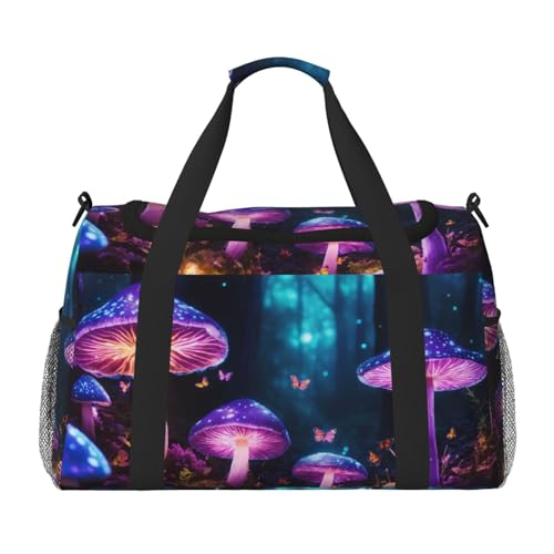 Magic Mushroom 3 Print Large Capacity Hand Carry Bag for Women Foldable Carry On Tote for Airplane Travel von axzttupy