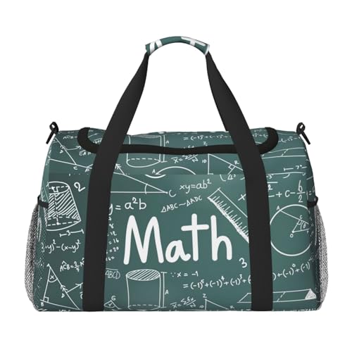 Mathe Lektion Word Print Große Kapazität Hand Tragetasche für Frauen Faltbare Tragetasche für Flugzeug Reisen von axzttupy