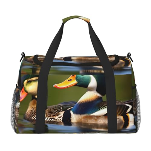 Two Mallard Ducks Print Large Capacity Hand Carry Bag for Women Foldable Carry On Tote for Airplane Travel Two Mallard Ducks Print Large Capacity Hand Carry Bag for Women Foldable Carry On Tote for Airplane Travel von axzttupy