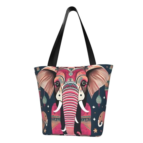 axzttupy Bohemian Elephant Pattern Print Versatile Use Bag Summer Crossbody Handbag Travel Beach Shopping Stylish Accessory von axzttupy