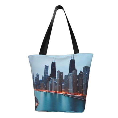 axzttupy Chicago Print Vielseitige Verwendungstasche Sommer Crossbody Handtasche Reise Strand Einkaufen Stilvolles Accessoire axzttupy Chicago Print Vielseitige Verwendungstasche Sommer Crossbody Handtasche Reise Strand Einkaufen Stilvolles Accessoire von axzttupy