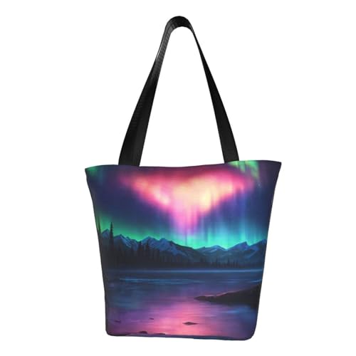 axzttupy Dark Northern Lights 2 Print Versatile Use Bag Summer Crossbody Handbag Travel Beach Shopping Stylish Accessory von axzttupy