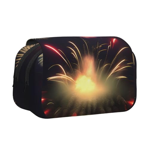 axzttupy Explosion Fireworks 3D-Druck, stilvolles Federmäppchen, Reise-, Bürobedarf, praktischer Make-up-Organizer von axzttupy