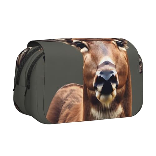 axzttupy Federmäppchen mit Hirsch-Aufdruck, für Reisen, Bürobedarf, praktischer Make-up-/Schreibwaren-Organizer von axzttupy