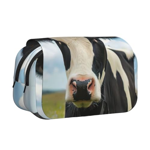 axzttupy Federmäppchen mit Kuh-Aufdruck, für Reisen, Bürobedarf, praktischer Make-up-Organizer von axzttupy