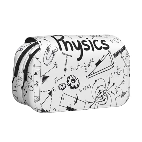 axzttupy Federmäppchen mit Physik-Aufdruck, stilvolles Federmäppchen, Reise- und Bürobedarf, praktischer Make-up-Organizer von axzttupy