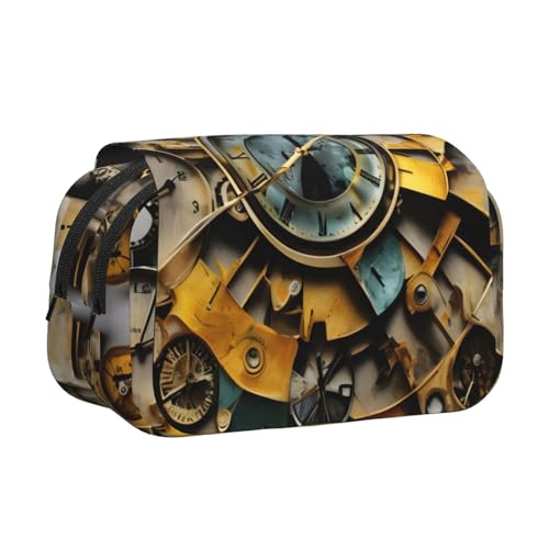 axzttupy Federmäppchen mit Uhr-Kunstdruck, stilvolles Federmäppchen, Reise- und Bürobedarf, praktischer Make-up-Organizer von axzttupy