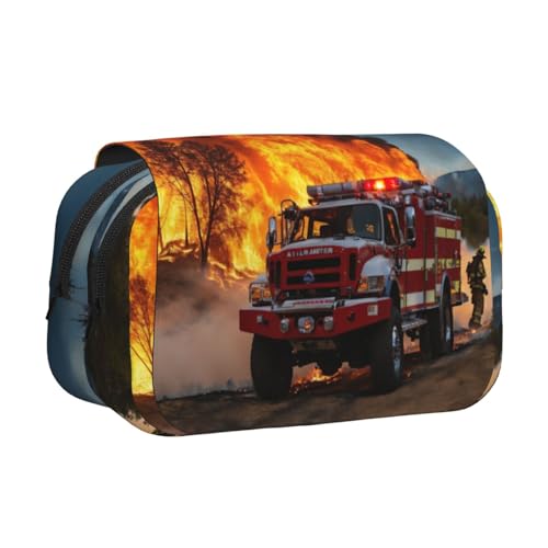 axzttupy Feuerwehrmann Feuerwehrmann Flamme 1 Druck Stilvolle Bleistifttasche Reise Bürobedarf Praktischer Make-up Schreibwaren Organizer von axzttupy
