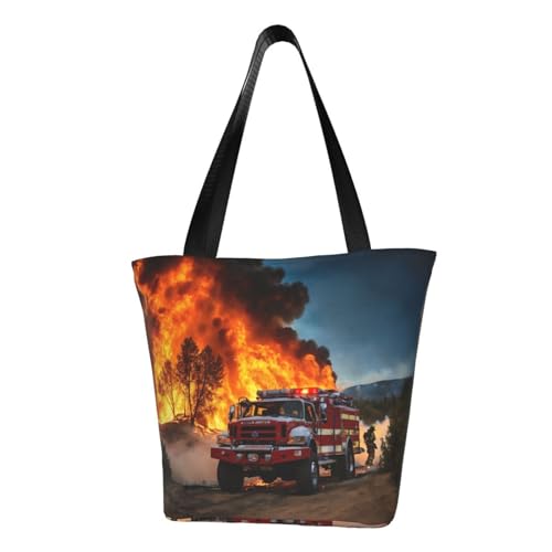axzttupy Firefighter Feuerwehrmann Flamme 1 Druck vielseitige Verwendung Tasche Sommer Crossbody Handtasche Reise Strand Einkaufen Stilvolles Accessoire von axzttupy