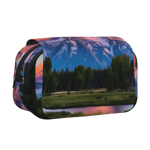 axzttupy Grand Teton Federmäppchen mit Nationalpark-Druck, stilvolles Federmäppchen, Reise- und Bürobedarf, praktischer Make-up-Organizer von axzttupy