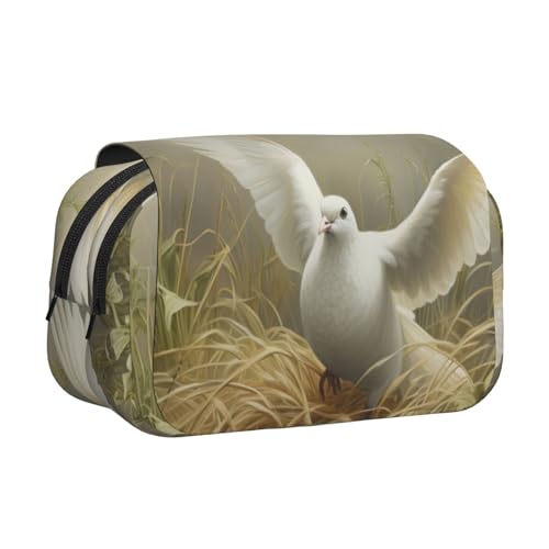 axzttupy Gras and Dove Federmäppchen, 2 Drucke, stilvolles Federmäppchen, Reise- und Bürobedarf, praktischer Make-up-Organizer von axzttupy