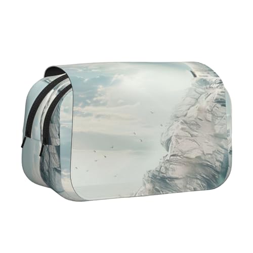 axzttupy Leuchtturm-Hintergrunddruck, stilvolles Federmäppchen, Reise- und Bürobedarf, praktischer Make-up-Organizer von axzttupy