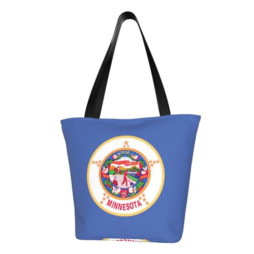 axzttupy Minnesota State Flag Print Vielseitige Verwendung Tasche Sommer Crossbody Handtasche Reise Strand Einkaufen Stilvolles Accessoire von axzttupy