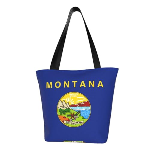axzttupy Montana State Flag Print Vielseitige Verwendung Tasche Sommer Crossbody Handtasche Reise Strand Einkaufen Stilvolles Accessoire von axzttupy