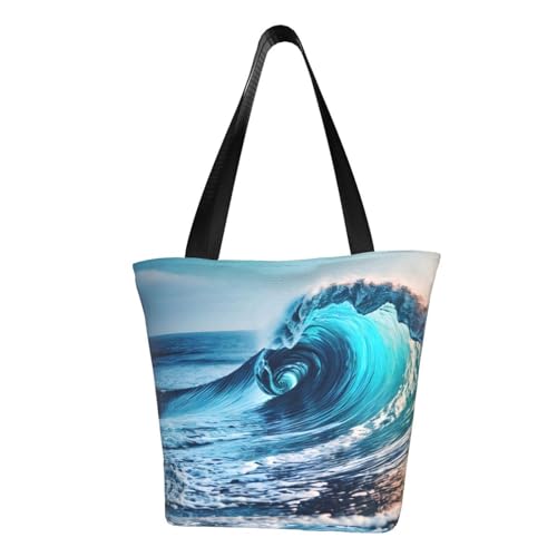 axzttupy Ocean Sea Wave Print Vielseitige Verwendungstasche Sommer Crossbody Handtasche Reise Strand Einkaufen Stilvolles Accessoire von axzttupy