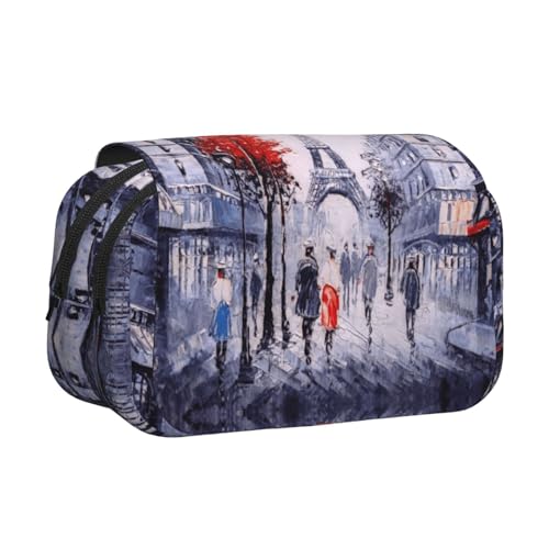 axzttupy Paris City Tree Eiffelturm Kunstdruck, stilvolles Federmäppchen, Reise- und Bürobedarf, praktischer Make-up-Organizer von axzttupy