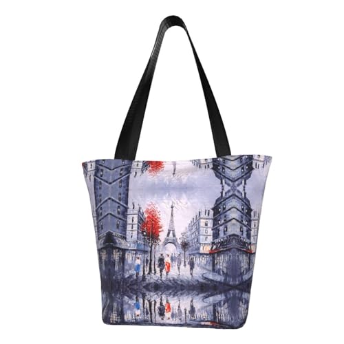axzttupy Paris City Tree Eiffelturm Kunstdruck vielseitig einsetzbar Tasche Sommer Crossbody Handtasche Reise Strand Einkaufen stilvolles Accessoire von axzttupy
