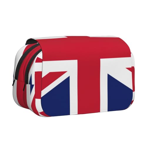 axzttupy Stilvoller Bleistiftbeutel mit britischer Flagge, Reise- und Bürobedarf, praktischer Make-up-Organizer von axzttupy