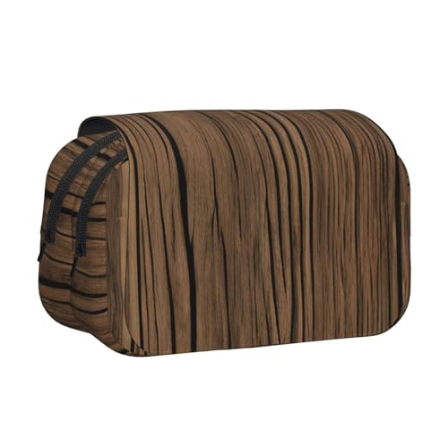 axzttupy Stilvolles Federmäppchen mit Holzmaserung, für Reisen, Bürobedarf, praktischer Make-up-Organizer von axzttupy