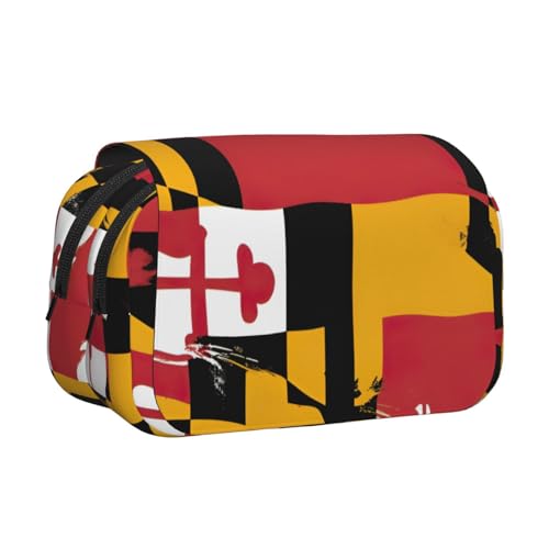 axzttupy Stilvolles Federmäppchen mit Maryland-Flagge, für Reisen, Bürobedarf, praktischer Make-up-Organizer von axzttupy