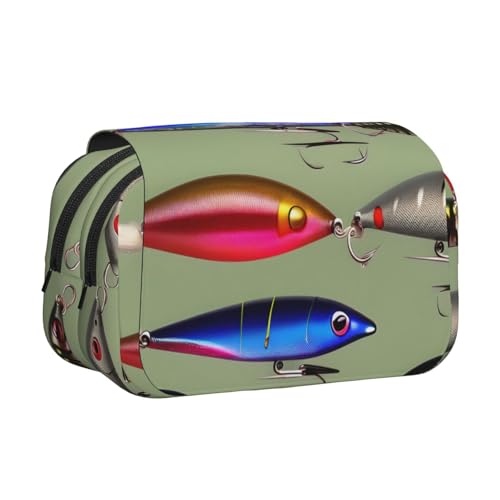 axzttupy Stylisches Federmäppchen im Angelköder-Stil, für Reisen, Bürobedarf, praktischer Make-up-Organizer von axzttupy